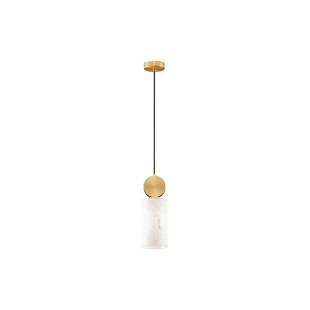 Lampa wisząca tuba Arum 12cm złoty mosiądz / imitacja marmuru