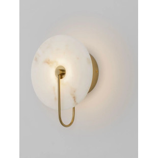 Kinkiet okrągły Arum LED 3000K 25cm złoty mosiądz / imitacja marmuru