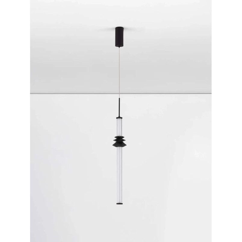 Lampa wisząca designerska Fossetta 8cm LED 3000K czarny / ceramika