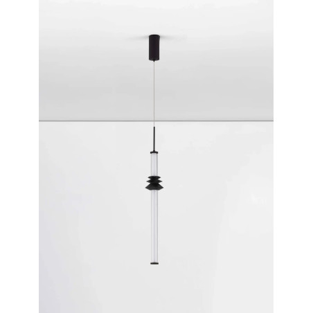 Lampa wisząca designerska Fossetta 8cm LED 3000K czarny / ceramika