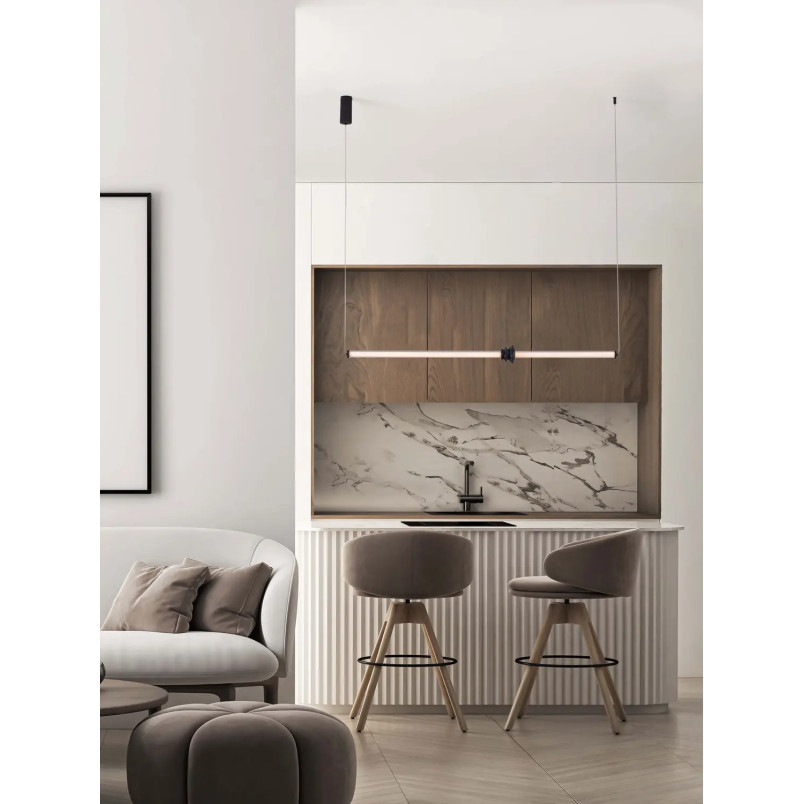 Lampa wisząca designerska podłużna Fossetta 110cm LED 3000K czarny / ceramika