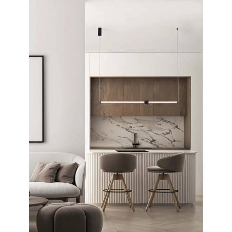 Lampa wisząca designerska podłużna Fossetta 110cm LED 3000K czarny / ceramika