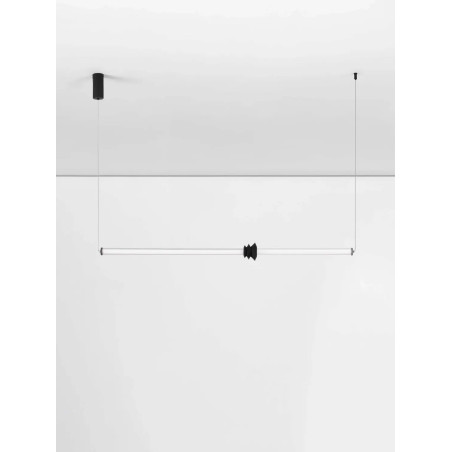 Lampa wisząca designerska podłużna Fossetta 110cm LED 3000K czarny / ceramika