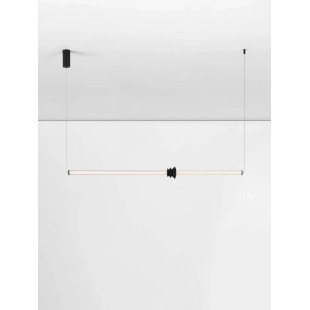 Lampa wisząca designerska podłużna Fossetta 110cm LED 3000K czarny / ceramika