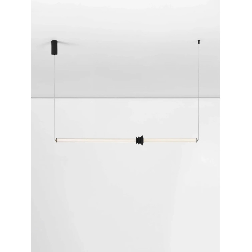 Lampa wisząca designerska podłużna Fossetta 110cm LED 3000K czarny / ceramika