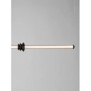 Lampa wisząca designerska podłużna Fossetta 110cm LED 3000K czarny / ceramika