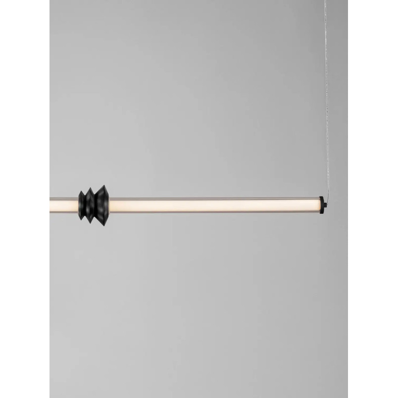 Lampa wisząca designerska podłużna Fossetta 110cm LED 3000K czarny / ceramika