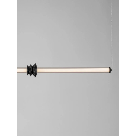 Lampa wisząca designerska podłużna Fossetta 110cm LED 3000K czarny / ceramika
