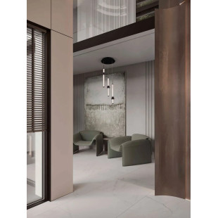 Lampa wisząca designerska 3 punktowa Fossetta 35cm LED 3000K czarny / ceramika