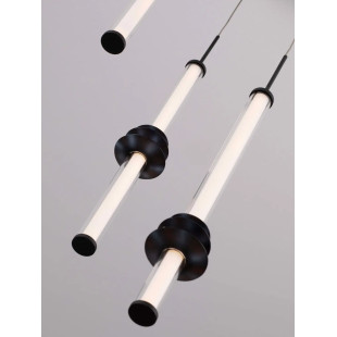 Lampa wisząca designerska 3 punktowa Fossetta 35cm LED 3000K czarny / ceramika
