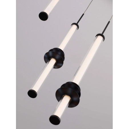 Lampa wisząca designerska 3 punktowa Fossetta 35cm LED 3000K czarny / ceramika