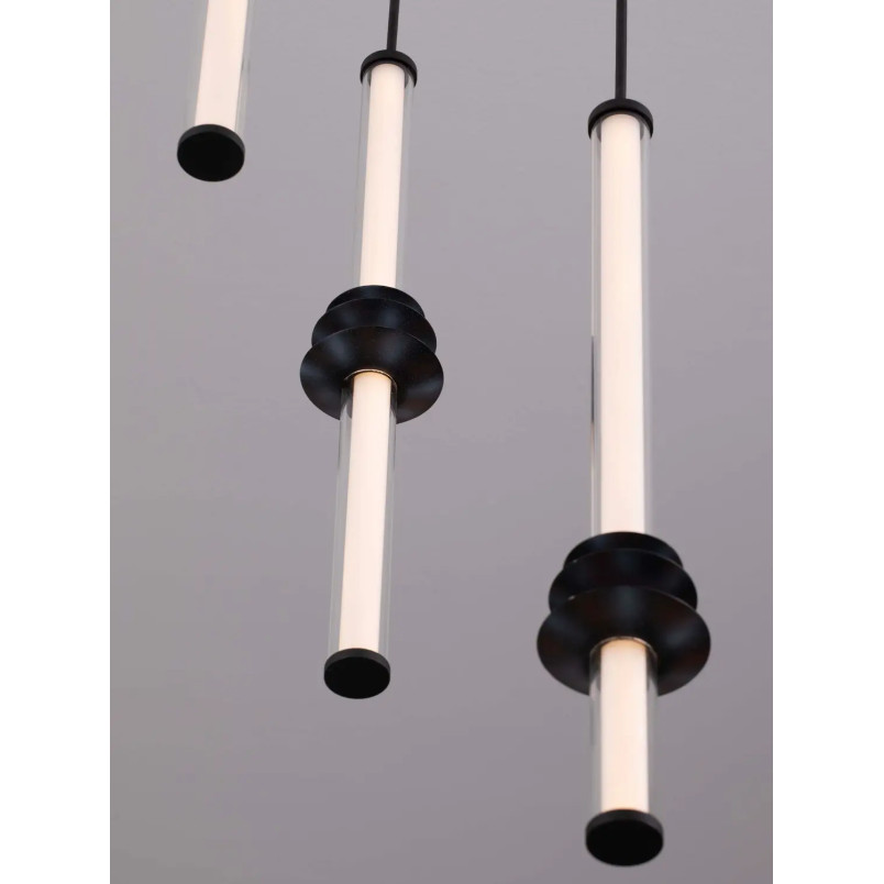 Lampa wisząca designerska 3 punktowa Fossetta 35cm LED 3000K czarny / ceramika