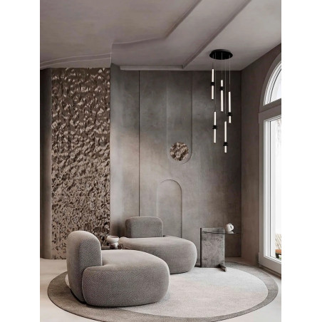 Lampa wisząca designerska 5 punktowa Fossetta 35cm LED 3000K czarny / ceramika