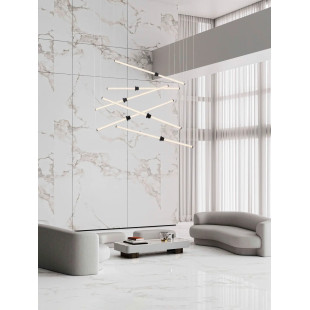 Duża lampa wisząca - designerska Fossetta 150cm LED 3000K czarny / ceramika