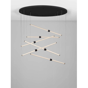 Duża lampa wisząca - designerska Fossetta 150cm LED 3000K czarny / ceramika