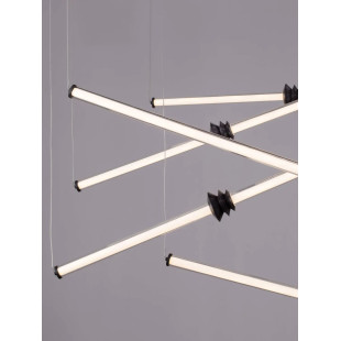 Duża lampa wisząca - designerska Fossetta 150cm LED 3000K czarny / ceramika