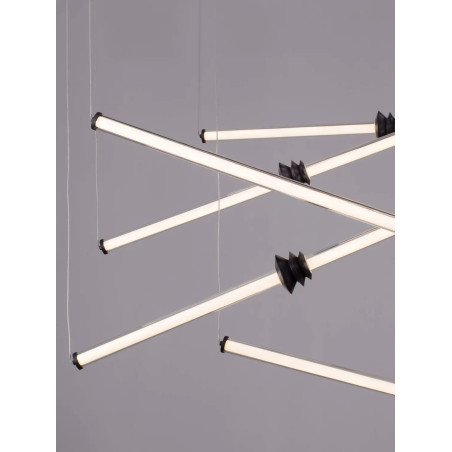 Duża lampa wisząca - designerska Fossetta 150cm LED 3000K czarny / ceramika