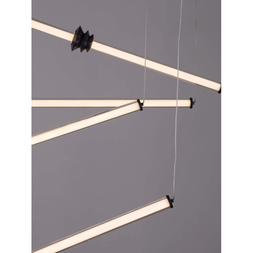 Duża lampa wisząca - designerska Fossetta 150cm LED 3000K czarny / ceramika