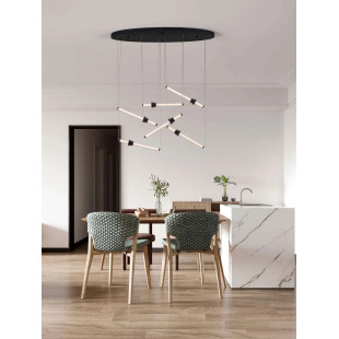 Duża lampa wisząca - designerska Fossetta 120cm LED 3000K czarny / ceramika