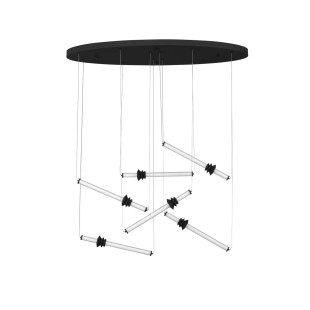Duża lampa wisząca - designerska Fossetta 120cm LED 3000K czarny / ceramika