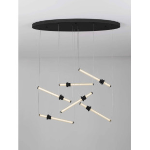 Duża lampa wisząca - designerska Fossetta 120cm LED 3000K czarny / ceramika