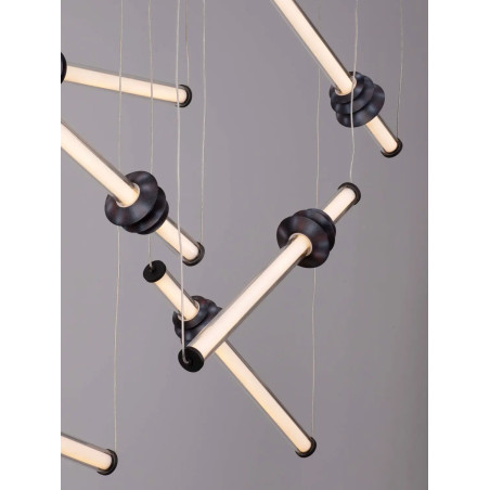 Duża lampa wisząca - designerska Fossetta 120cm LED 3000K czarny / ceramika