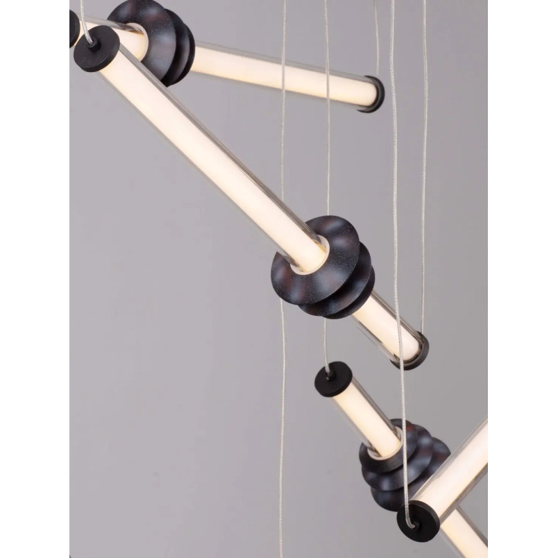Duża lampa wisząca - designerska Fossetta 120cm LED 3000K czarny / ceramika