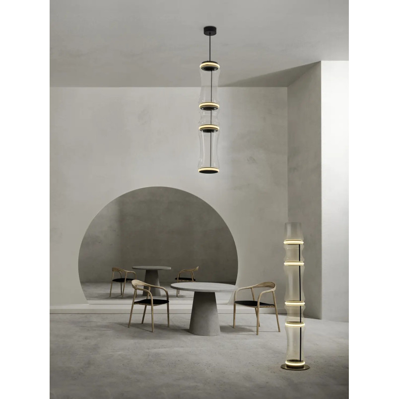 Lampa podłogowa szklana designerska - z dotykowym włącznikiem Rizzuto 157cm LED 3000K
