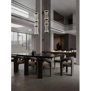 Lampa wisząca szklana designerska - z dotykowym ściemniaczem Rizzuto 21,5cm H113cm LED 3000K