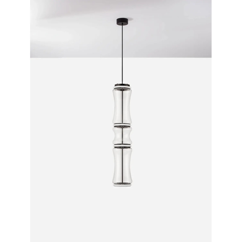 Lampa wisząca szklana designerska - z dotykowym ściemniaczem Rizzuto 21,5cm H113cm LED 3000K