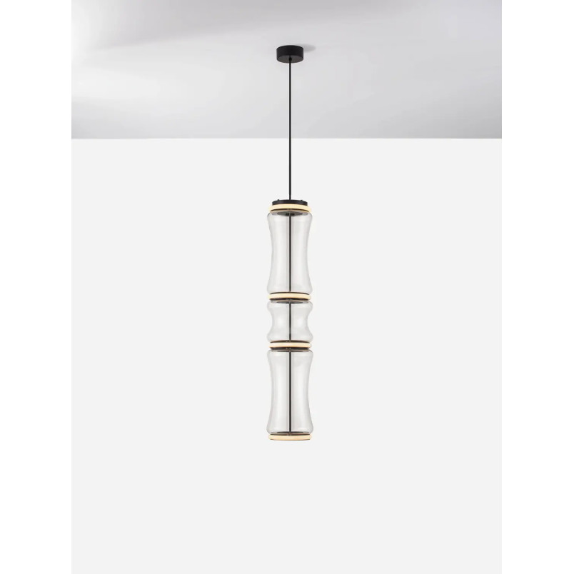 Lampa wisząca szklana designerska - z dotykowym ściemniaczem Rizzuto 21,5cm H113cm LED 3000K
