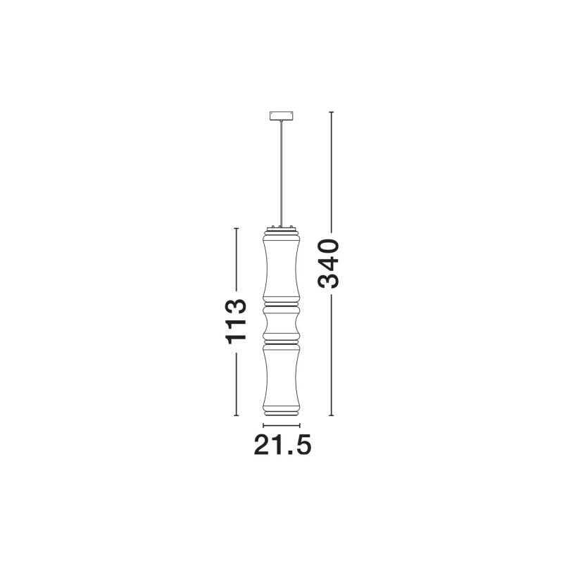 Lampa wisząca szklana designerska - z dotykowym ściemniaczem Rizzuto 21,5cm H113cm LED 3000K