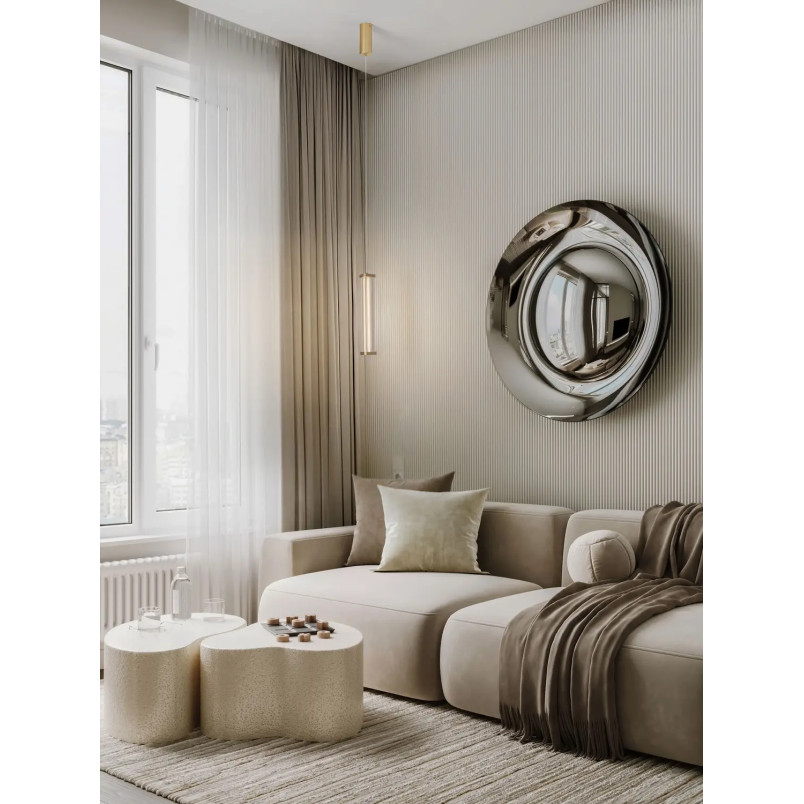 Lampa wisząca modern Modena LED 3000K 6cm przeźroczysty akryl / szczotkowane złoto
