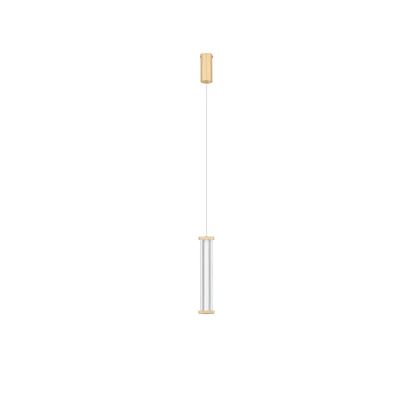 Lampa wisząca modern Modena LED 3000K 6cm przeźroczysty akryl / szczotkowane złoto