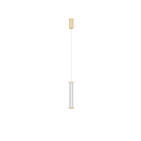 Lampa wisząca modern Modena LED 3000K 6cm przeźroczysty akryl / szczotkowane złoto