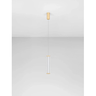 Lampa wisząca modern Modena LED 3000K 6cm przeźroczysty akryl / szczotkowane złoto