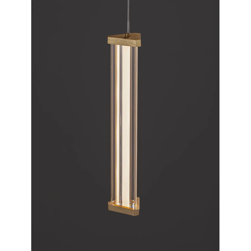 Lampa wisząca modern Modena LED 3000K 6cm przeźroczysty akryl / szczotkowane złoto
