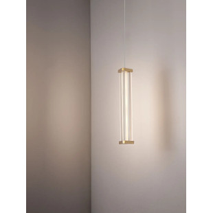 Lampa wisząca modern Modena LED 3000K 6cm przeźroczysty akryl / szczotkowane złoto
