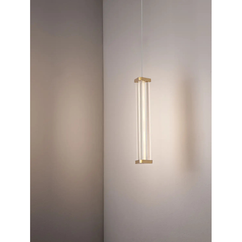 Lampa wisząca modern Modena LED 3000K 6cm przeźroczysty akryl / szczotkowane złoto