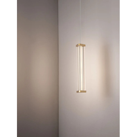 Lampa wisząca modern Modena LED 3000K 6cm przeźroczysty akryl / szczotkowane złoto