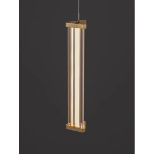 Lampa wisząca modern Modena LED 2700K 6cm przeźroczysty akryl / szczotkowane złoto