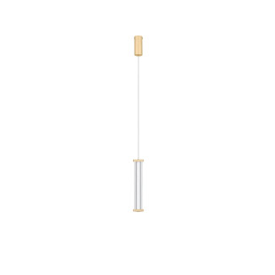 Lampa wisząca modern Modena LED 2700K 6cm przeźroczysty akryl / szczotkowane złoto
