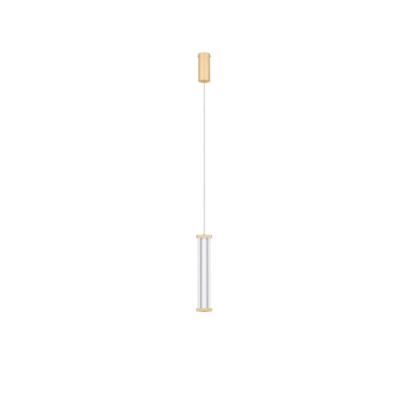 Lampa wisząca modern Modena LED 2700K 6cm przeźroczysty akryl / szczotkowane złoto