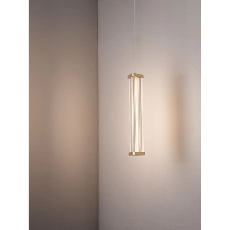 Lampa wisząca modern Modena LED 2700K 6cm przeźroczysty akryl / szczotkowane złoto
