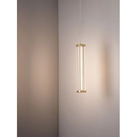 Lampa wisząca modern Modena LED 2700K 6cm przeźroczysty akryl / szczotkowane złoto