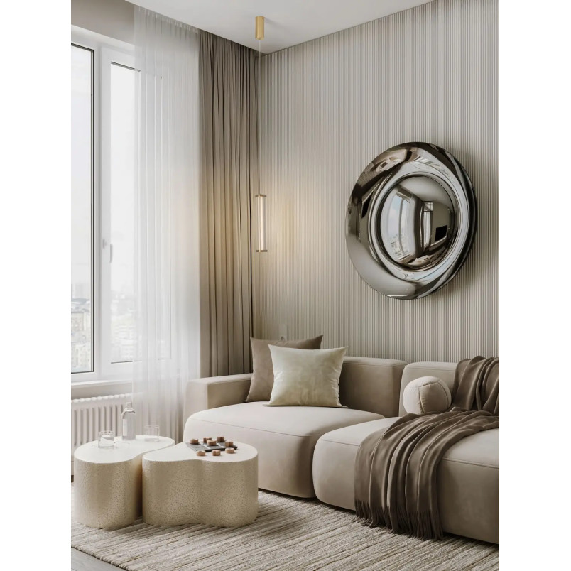 Lampa wisząca modern Modena LED 2700K 6cm przeźroczysty akryl / szczotkowane złoto