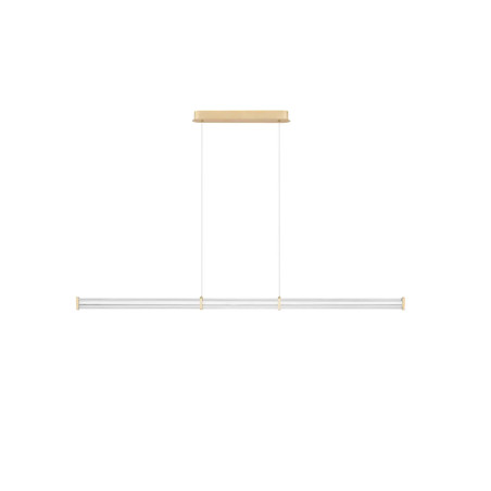 Lampa wisząca podłużna modern Modena LED 3000K 151cm przeźroczysty akryl / szczotkowane złoto