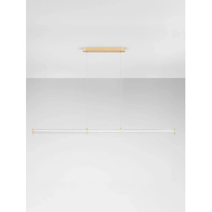 Lampa wisząca podłużna modern Modena LED 2700K 151cm przeźroczysty akryl / szczotkowane złoto
