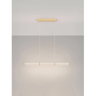 Lampa wisząca podłużna modern Modena LED 3000K 88cm przeźroczysty akryl / szczotkowane złoto