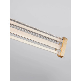 Lampa wisząca podłużna modern Modena LED 3000K 88cm przeźroczysty akryl / szczotkowane złoto